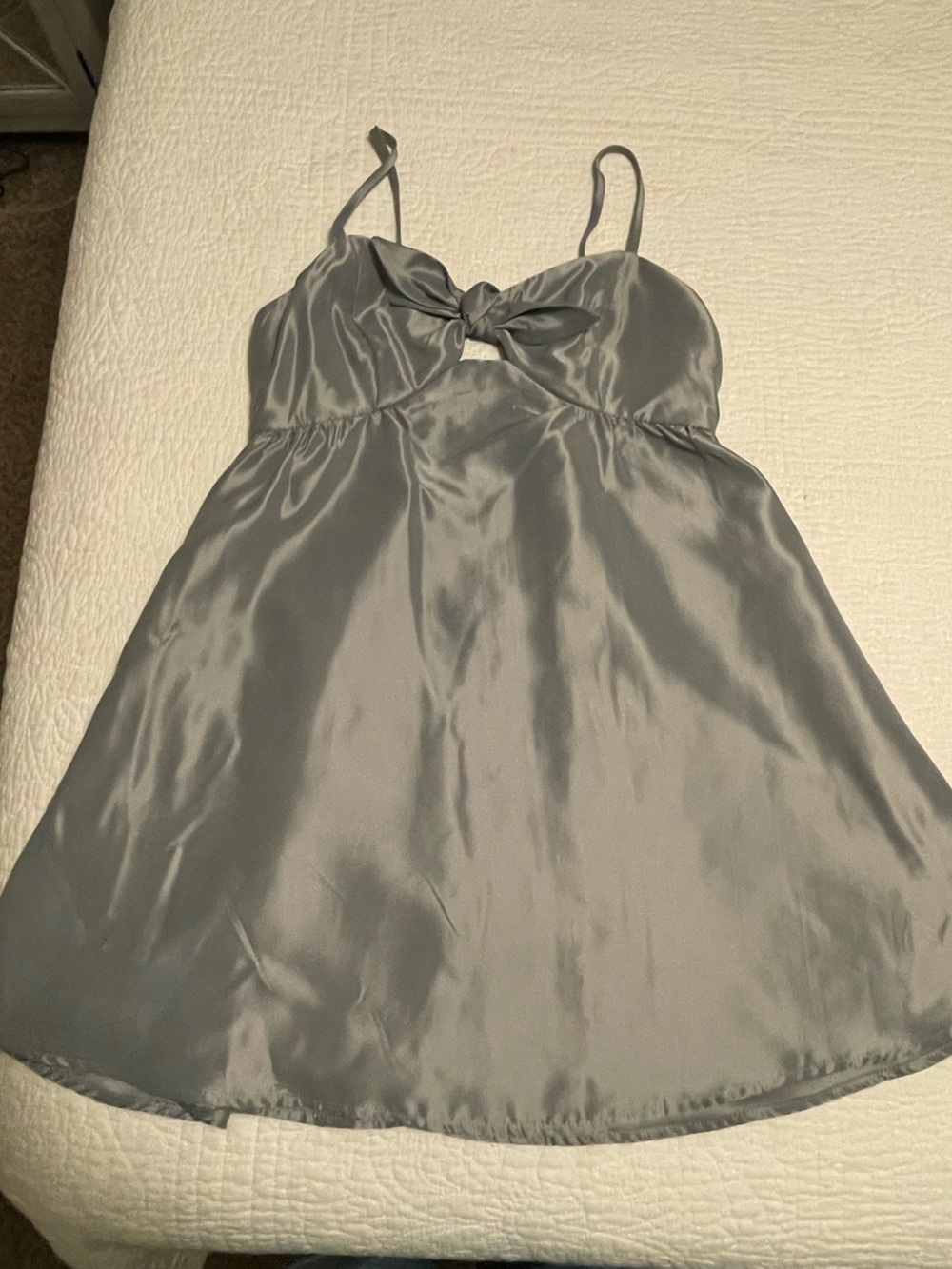 Speechless Silver Satin Slip Dress